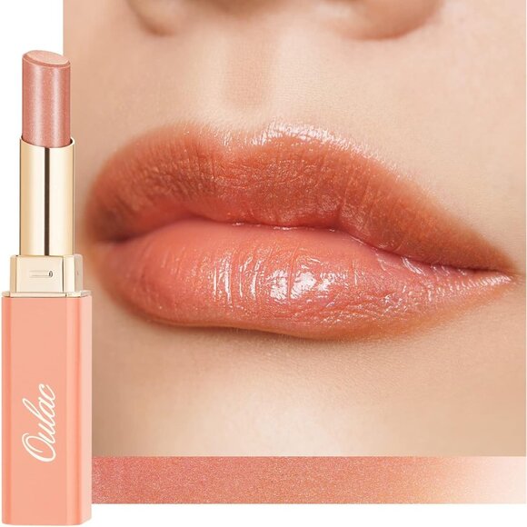 🆕 Peach Nude Lipstick Moisture Hydrating Dry Lips Coverage Glossy Finish Vegan - Picture 1 of 10